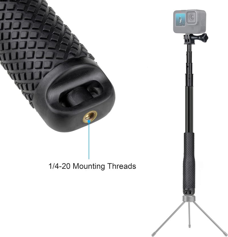 SOONSUN 45'' Waterproof Selfie Stick Extendable Monopod Hand Grip Aluminum Telescopic Pole Compatible with GoPro Hero 13 12 11 10 9 8 7 6 5 4 Session, Insta360, Osmo Action 2, 3, 4, 5, and Cell Phone - Image 5